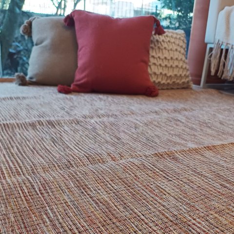 Tapete Artesanal Algodão Sala Slim Aurora Deserto 2,00 X 3,00