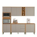 Ver imagem 1 de Cozinha Completa 5 Peças Arya 100% Mdf Jequitibá/gris Fosco - Sallar Home