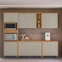 Ver imagem 2 de Cozinha Completa 5 Peças Arya 100% Mdf Jequitibá/gris Fosco - Sallar Home
