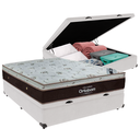 Ver imagem 1 de Cama Box Baú Casal Branco e Colchão Sleep King Molas Ensacadas Ortobom