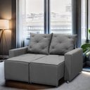 Ver imagem 2 de Sofá Retrátil e Reclinável 2 Lugares Bariloche 1.50cm C/ Molas - Linho