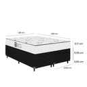 Ver imagem 3 de Baú Casal Bipartido Suede Preto + Colchão D33 One Face Branco- E-shop Casa
