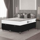 Ver imagem 2 de Baú Casal Bipartido Suede Preto + Colchão D33 One Face Branco- E-shop Casa