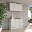 Ver imagem 1 de Cozinha Compacta 2 Peças em MDF com Balcão e Tampo Fineze Areia e Cinamomo