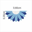 Ver imagem 2 de Capacho Tapete Flor Margarida Azul no Formato para Salas Quartos e Porta de Entrada