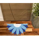 Ver imagem 1 de Capacho Tapete Flor Margarida Azul no Formato para Salas Quartos e Porta de Entrada