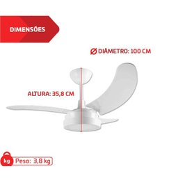 Ventilador Tron Buzios Led Branco 127v - 2