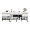 Kit 2 Balcões Gabinete Pia 150 cm e Cooktop 70 cm Veneza GW Multimóveis MP2073 Branco - 4