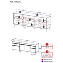 Ver imagem 3 de Kit 2 Balcões Gabinete Pia 150 cm e Cooktop 70 cm Veneza GW Multimóveis MP2073 Branco