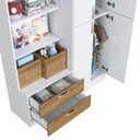 Ver imagem 5 de Guarda Roupa Infantil 118,5cm 4 Portas e 2 Gavetas Branco/mel Roup001