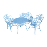 Conjunto de Mesa para Jardim Floral com Namoradeira e Mesa Alta em Alumínio Fundido Unifer Móveis - 1