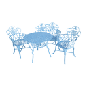 Ver imagem 1 de Conjunto de Mesa para Jardim Floral com Namoradeira e Mesa Alta em Alumínio Fundido Unifer Móveis
