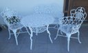 Ver imagem 2 de Conjunto de Mesa para Jardim Floral com Namoradeira e Mesa Alta em Alumínio Fundido Unifer Móveis