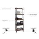 Ver imagem 3 de Estante Livreiro Prisma Estilo Industrial 60cm 5 Prateleiras C08 Nogal - Mpozenato
