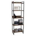 Ver imagem 1 de Estante Livreiro Prisma Estilo Industrial 60cm 5 Prateleiras C08 Nogal - Mpozenato