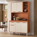 Ver imagem 1 de Cozinha Compacta 5 Portas 1 Gaveta 120cm com Nicho Dunas Itatiaia Marrom/Cinamomo/Off White