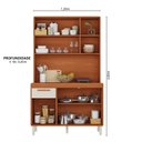 Ver imagem 3 de Cozinha Compacta 5 Portas 1 Gaveta 120cm com Nicho Dunas Itatiaia Marrom/Cinamomo/Off White