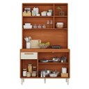 Ver imagem 4 de Cozinha Compacta 5 Portas 1 Gaveta 120cm com Nicho Dunas Itatiaia Marrom/Cinamomo/Off White
