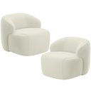 Ver imagem 1 de Kit 02 Poltronas Decorativa Fixa Orgânica para Sala Living Barolo L06 Veludo Bege - Lyam Decor