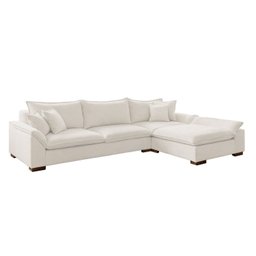 Sofá de Canto 6 Lugares com Chaise Modulado 320cm com Base em Madeira Maciça Dominique Yescasa - 2