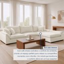 Ver imagem 4 de Sofá de Canto 6 Lugares com Chaise Modulado 320cm com Base em Madeira Maciça Dominique Yescasa