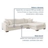 Sofá Modulado com Chaise Dominique Base em Madeira Maciça - 5