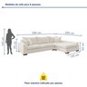 Sofá de Canto Modulado com Chaise 6 Lugares Base em Madeira Maciça Dominique - 3