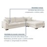 Sofá Modulado com Chaise Dominique Base em Madeira Maciça - 4