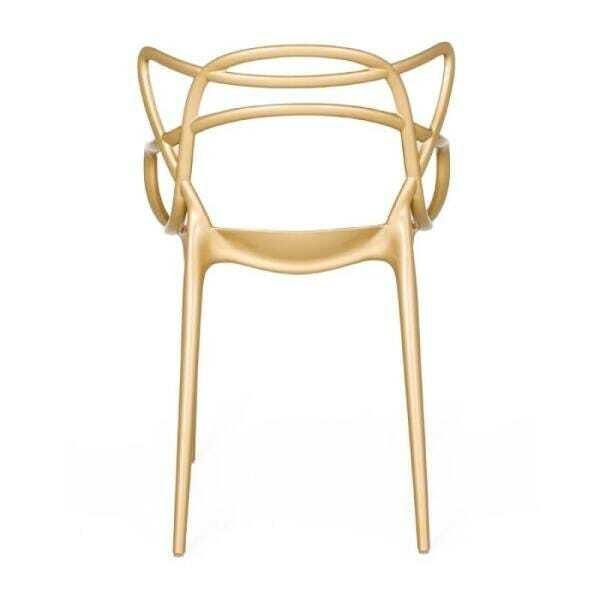 Cadeira Masters Allegra com acabamento metalizado Dourado - 5