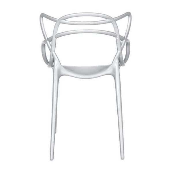 Cadeira Masters Allegra com acabamento metalizado Prata - 4