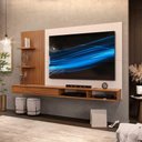 Ver imagem 1 de Painel Tv Sala até 60 Polegadas Ripado Freijó Off White Bento Dj Móveis