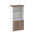 Ver imagem 3 de Armário Misto para Escritório 2 Portas com Prateleiras Linha PE40 AM1600PE40 Branco/Walnut