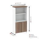 Ver imagem 4 de Armário Misto para Escritório 2 Portas com Prateleiras Linha PE40 AM1600PE40 Branco/Walnut