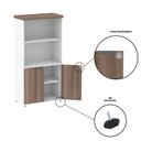 Ver mais imagens de Armário Misto para Escritório 2 Portas com Prateleiras Linha PE40 AM1600PE40 Branco/Walnut
