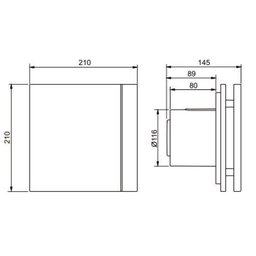 Exaustor para Banheiro Mod: Silent-200CZ Design S&P - 220V - 4