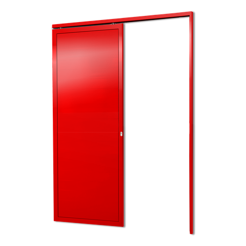 Porta de Correr Suspensa Lambril Dir L.25 Vermelha 210x100 Brimak