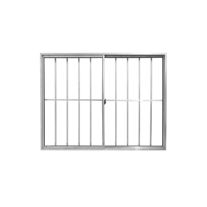 Vitrô 2 Folhas de Correr Aluminio Brilhante com Grade 1,00x1,20