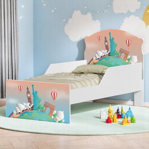 Cama Infantil Tick Volta Ao Mundo com Colchão