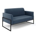 Ver imagem 3 de Sofá Namoradeira com 2 Poltronas Base Industrial Alta Preto Marisa Suede D03 - D’Rossi Azul M