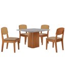 Ver imagem 2 de Mesa de Jantar Eloise 90cm Tampo Mdf Vidro com 4 Cadeiras Copper Premium Moderna Mobília