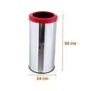 Ver imagem 2 de Lixeira Inox 25L Aro Esmaltado Cesto De Lixo Reciclável Cozinha - Vermelho