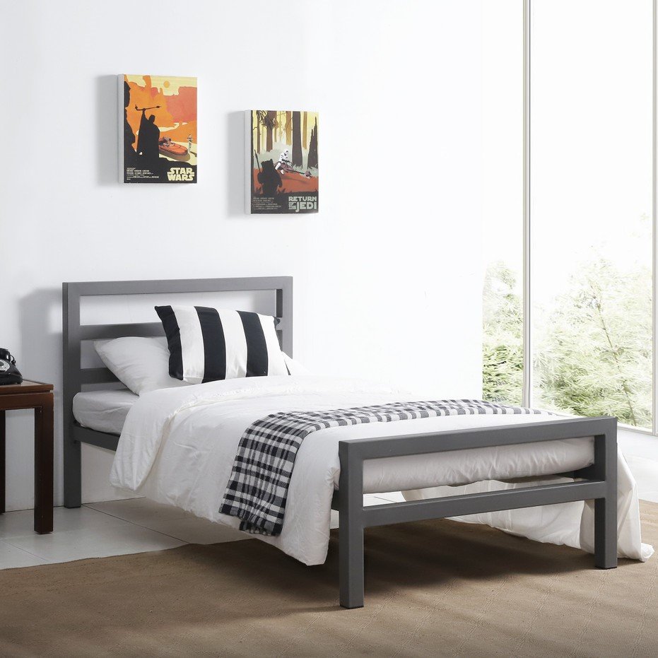 Cama De Solteiro A O Ferro Estilo Industrial Mobbili Cs Madeiramadeira