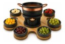 Ver imagem 2 de Kit Fondue Panela Pedra 800 ml Suporte Giratório +Cumbucas +Garfinhos