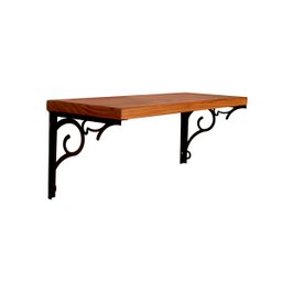 Nicho 60cm Madeira Prateleira + Suporte Metal Sala Quarto Cozinha - 2