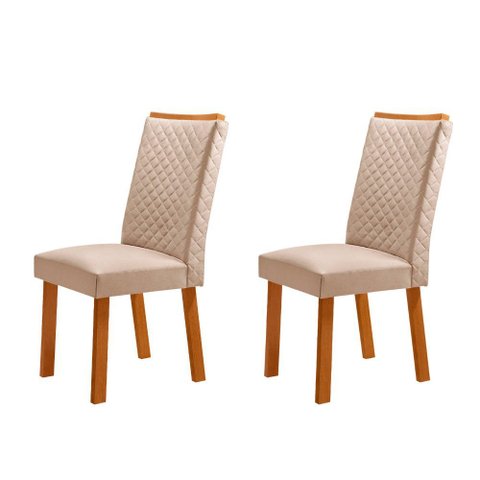 Conjunto com 2 Cadeiras Lira Mdf para Sala de Jantar Moderna Mobília