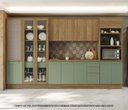 Ver imagem 1 de Armário de Cozinha Modulada Completa Reta 9 Peças 3,60m Botanic Kappesberg - Nogueira/Verde Oliva