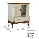 Ver imagem 6 de Cristaleira Rústica Madeira com 2 Portas Rattan 1 Gaveta - Nude Laca com Tampo e Base Imbuia Glazer