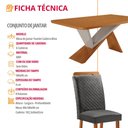 Ver imagem 7 de Mesa de Jantar Yasmin 180 cm Tampo MDF Laminado Canto Copo com 6 Cadeiras Aline