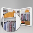Ver imagem 3 de Closet Casal Duplo Lu 12PTS 08 Gavetas com Espelho com Pés Slim Carioca Móveis