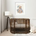 Ver imagem 1 de Quadro Quarto Bebê Retrô Urso Azul- 60x48cm:moldura Branca